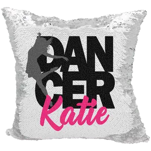 Handmade Personalized Dancer Reversible Sequin Pillow Case