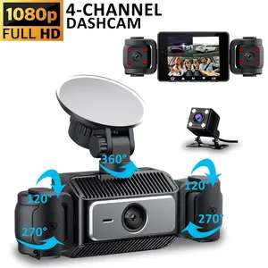 360° four-channel dashcam, 1080P front camera and 480P rear camera, WDR night vision, loop recording, motion detection, 24-hour parking mode, 360° dead angle recording to protect your driving safety.