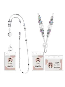 Keychain Lanyard for ID Cards and Keys, Beaded Lanyard with Spool, Cute Keychain, Durable and Stylish Accessory