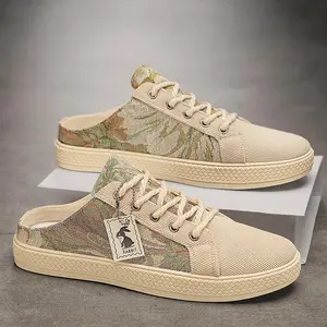 Mens Casual Mule Shoes Casual Comfort Canvas Shoes Lightweight Breathable Shoes