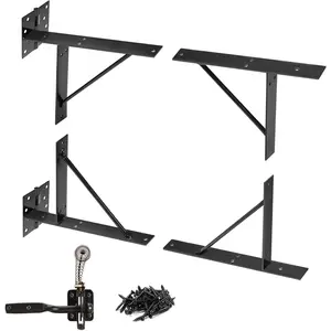 Gate Corner Brace Bracket No Sag Kit for Shed Doors, Driveway Gates, Corral Gates and Wood Windows, Comes with Gate Latch