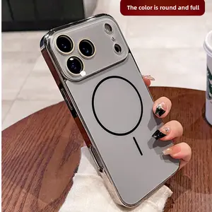 Luxury Electroplated Fine Magnetic Suction Phone Case for iPhone 17 16 Pro Max 15 14 Plus 13 12 11 Pro Magnetic Wireless Charge Phone Cover