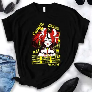 Hakos Baelz Hololive Council Graphic T-Shirt – Anime VTuber Unisex Cotton Tee, Cute Gaming and Idol Fan Shirt