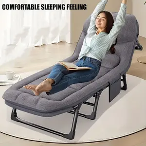 1-pack American style patio folding bed, outdoor patio furniture, comfortable ergonomic single recliner, patio chaise folding bed with mattress, garden, patio furniture, portable patio office camping