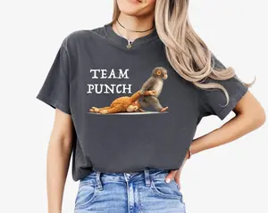 Team Punch Graphic T-Shirt – Baby Monkey Cute Art Sweatshirt – Cozy Animal Lover Hoodie