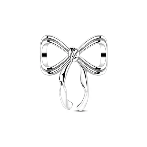 MULA Minimalist Classic Geometric Bow Pendant - Silver-Plated or Gold-Plated, Charm Bracelet & Necklace Compatible, Elegant Women's Fashion Costume Jewelry Gift, Classic Pendant, Minimalist Pendant