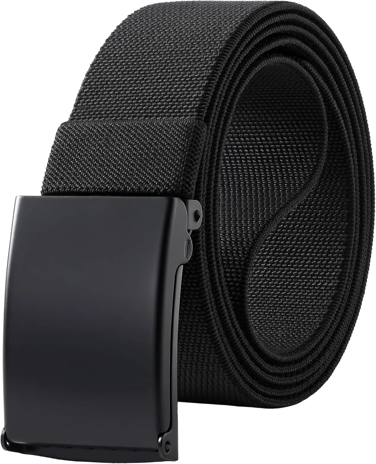 Stretch Canvas Belt for Men, Golf Casual Elastic Web Belt, Top Military Buckle, Adjustable Cut to Fit