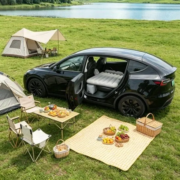 Dedicated Vehicle Rear Seat Airbed - Portable Quick Inflate Roadtrip Bed with Bonus Electric Pump, Comfort Pillows, Compact Outdoor Camping Supplies for Sleep on the Road