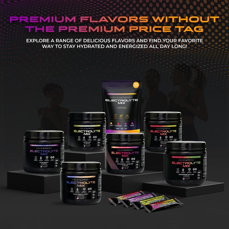 Electrolytes Hydration Sticks No Sugar - Zero Calorie Variety Pack | Sugar Free Electrolytes for Keto & Vegan | Natural Ingredients Electrolyte Mix for Energy Boost, 30 Servings