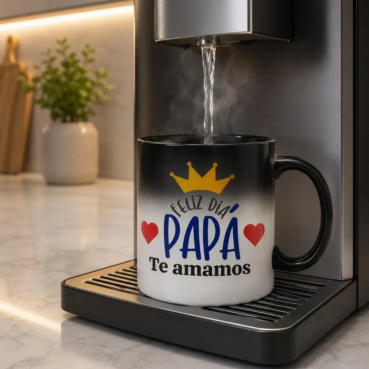 Best Spanish Father's Day Gift for Dad|   "Feliz Dia Papa Te Amamos" 11oz Heat Sensitive Color Changing Coffee Mug, Novelty Magic Cup Present for Latino Father Husband, Ceramic Daily Morning Tea Drinkware Surprise