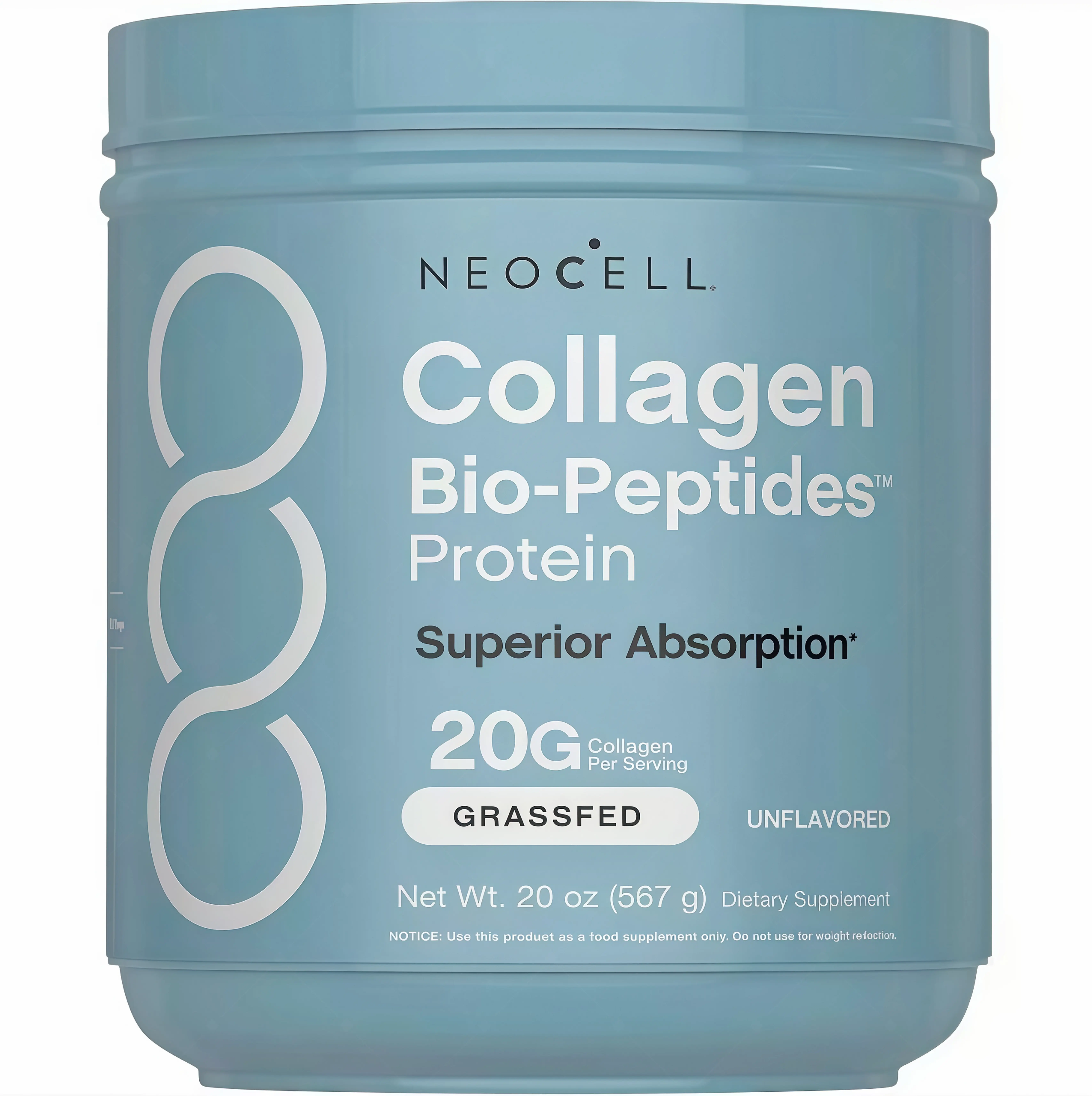 NeoCell Collagen Peptides Powder 20oz - Grassfed Protein Supplement BA- Advanced with 18 Essential Amino Acids
