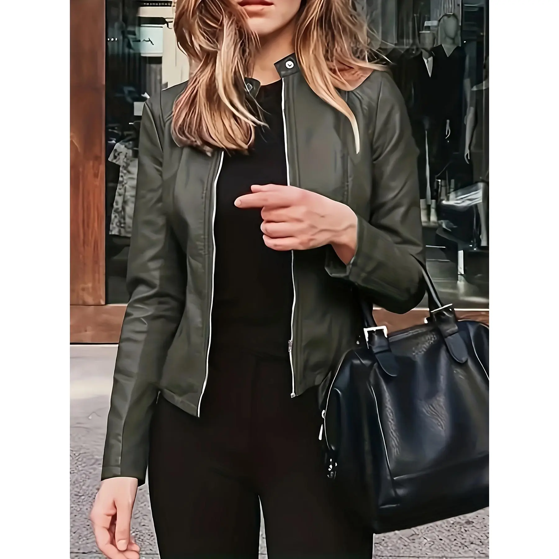 Women's Plus Size Solid Color Zipper Front Coat - Casual Stylish Long Sleeve Outerwear - For Women Size 14-24 - Suitable for Fall/Winter - Perfect Gift for Fashionable Women