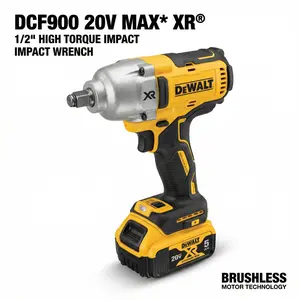 DEWALT DCF900NT 20V Brushless 1/2" Drive High-Torque Impact Wrench, Cordless Automotive Tool with LED Lights, for Mechanics, Workshop Use,summervibes