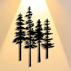 Forest Pattern Wall Art, Wall Art Decoration, 1 Count Metal Wall Decor, Wall Hanging Decor for Home Living Room Bedroom Office, Home Decor, Ornaments