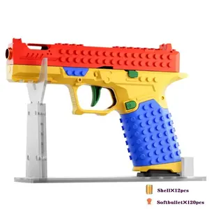 Tactical Daily Building Block Handle Set Soft Bullets Toy Gun - Suitable for Multiplayer Strategic Collaborative Outdoor Team Activities, an Educational Gift for Kids and Students on Festivals and Parties like Christmas and Birthdays
