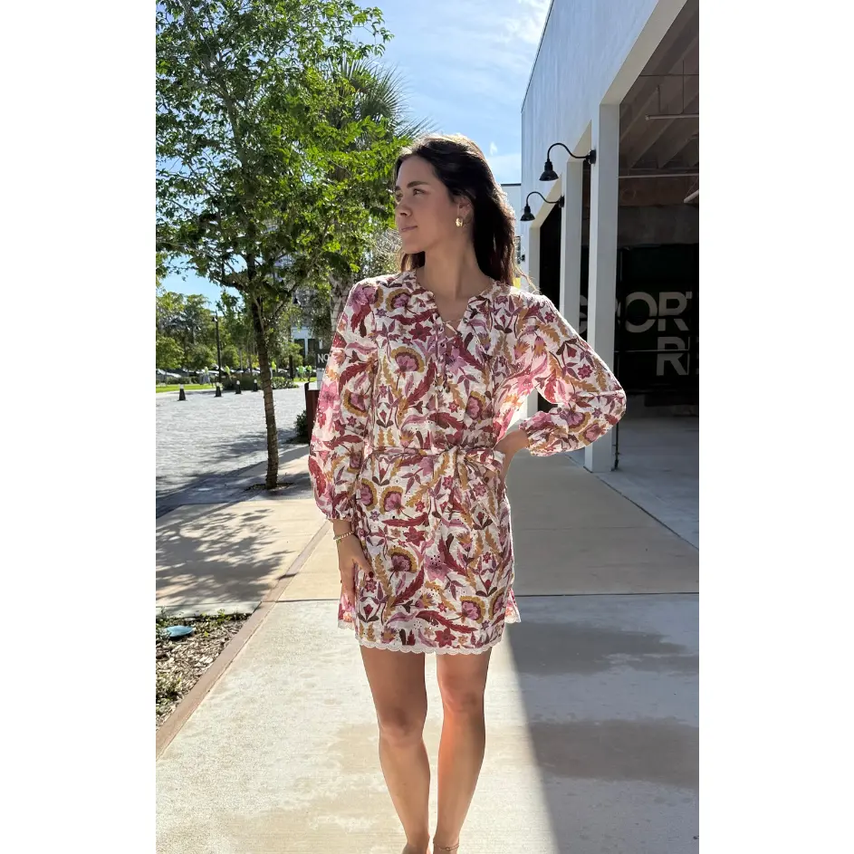 Lace Up Neck Kaftan with Belt