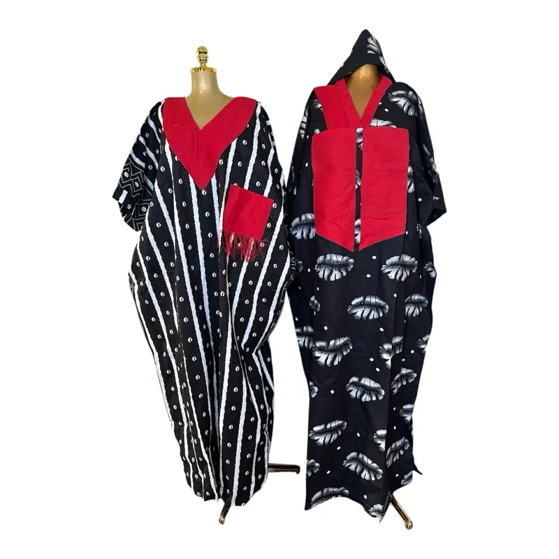 Women's Cassandra Ankara Bubu Dress - Casual Cotton Long-Sleeve Womenswear with Asoke Floor Length, Flattering Fits