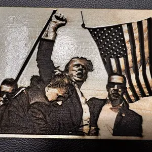 Donald Trump 3D Woodburn Iconic Pose with Fist Up After Surviving Attempt on His Life