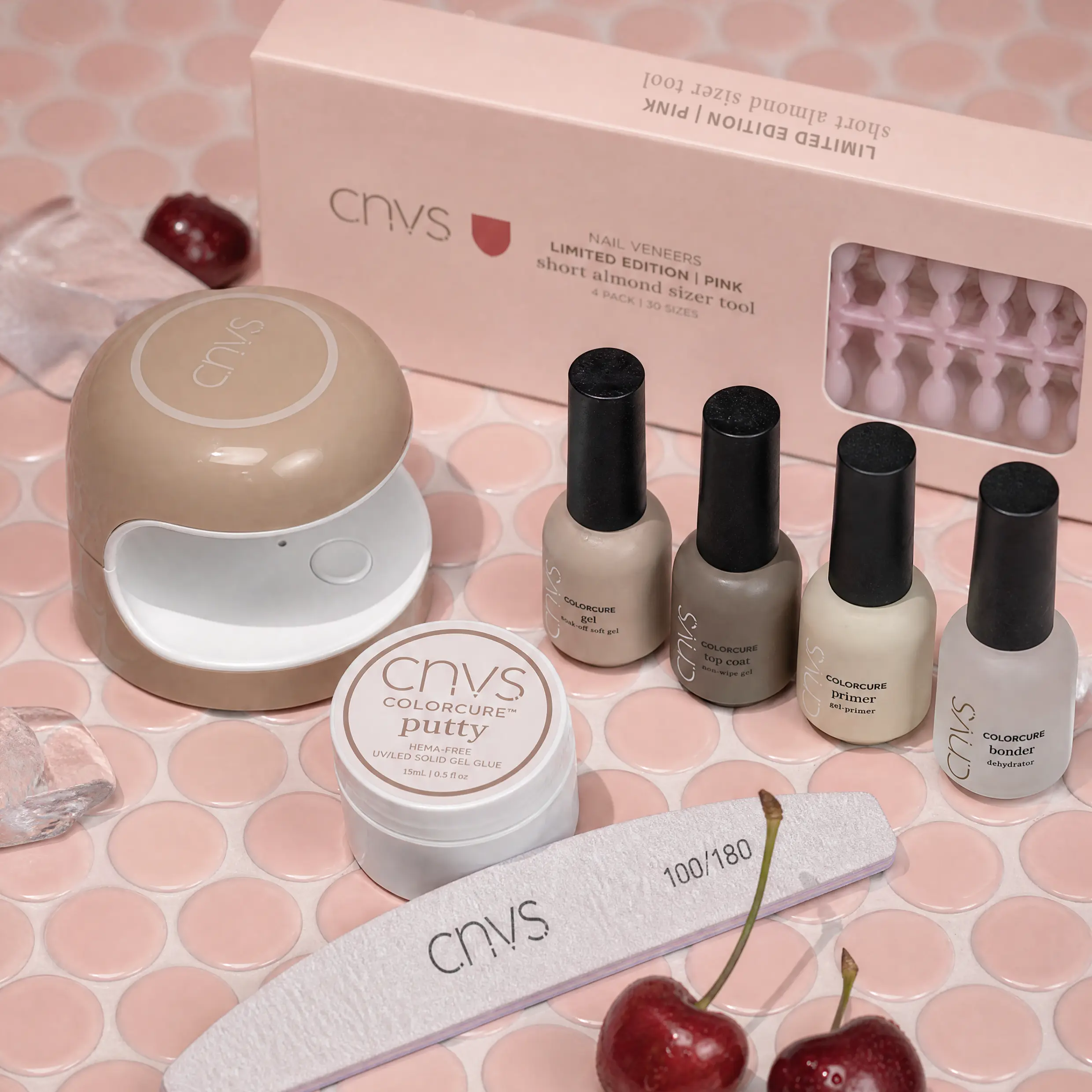 CNVS Nails Quick Start Bundle - Salon-Quality Gel Manicure Kit with Curing Light, 2-Week Long-Lasting Wear, DIY Home Nail Care, Complete Nail Kit, Nail Salon Set Nail Gel Set Uv Gel Set