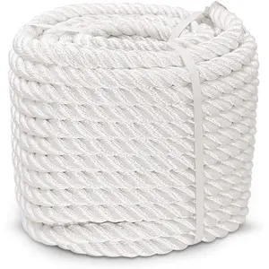 1/2 5/8 3/4 7/8 inch Nylon Twisted Rope - White Pull Rope Cord (5/8 inch x 50 ft)