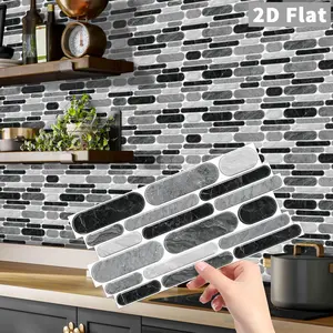 12/24/48 Flat 2D Marble Self-Adhesive Waterproof Flexible Wall Tiles, Easy Installation, Cost-Effective, Ideal for Home Renovation