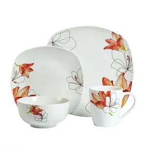 Tabletops Gallery Lily 16-Piece Dinnerware Set - Service for 4