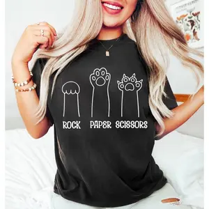 Funny Cat Paw Shirt: Rock Paper Scissors Unisex Tee