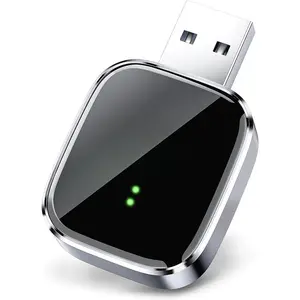 Wireless CarPlay Adapter for iPhone Mini Size Wireless for Apple CarPlay Adapter USB & USB-C/Type-C Plug and Play (Matte Black)