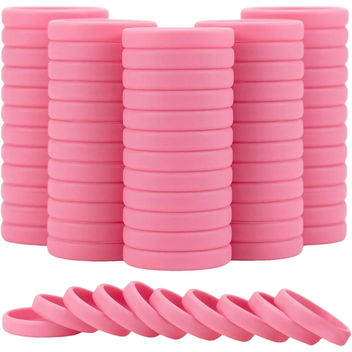 60 count Wholesale Rubber Bracelets Solid Color  Wristbands Blank Stretch  Wristbands Colorful Rubber Bracelets for Women Men Gifts