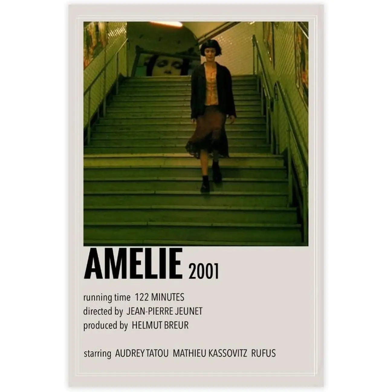 Artistic "Amelie" Classic Movie Vintage Canvas Poster Print, Multi-Size Customizable Wall Art, Framed/Unframed Home Decor for Living Room, Garden Gift Home Supplies