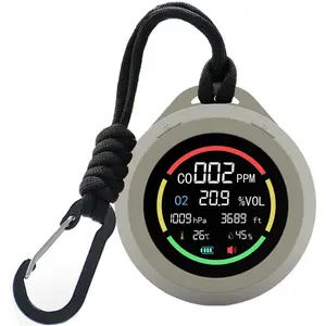 6-in-1 Portable Oxygen Detector O2 Monitor with CO, Altimeter, Barometer, Temperature, Humidity Monitor for Hiking, Campimg, RVs and Outdoor Activitists