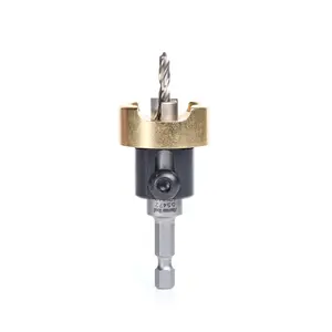 Amana Tool 55472 Carbide Tipped Counterbore with No Burning and No Marring Adjustable Depth Stop with No-Thrust BB, 3/8 D x 5/32 Drill D x 1/4 Inch Quick Release Hex SHK