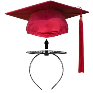 Black Graduation Cap Headband, Secure Grad And Hairstyle With 4 hair clips, Grad Cap Headbandfor Graduates, Students