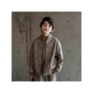 Boys' Stylish Leather Jacket for Spring And Autumn