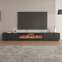Black TV Stand+Fireplace