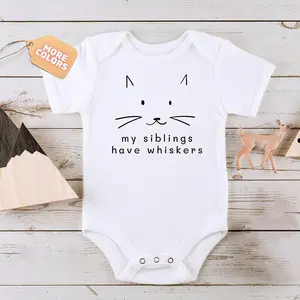 My Siblings Have Whiskers Bodysuit Cat Baby Romper Baby Shower Gift Newborn Funny Clothes Pregnancy Announcement Jumpsuit
