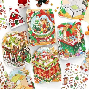 3D Christmas Sticker Set - The Perfect Creative Gift, Adorable Holiday Scenes for DIY Cards & Decor. A Thoughtful Present for Craft Lovers. (Tweezers Included)