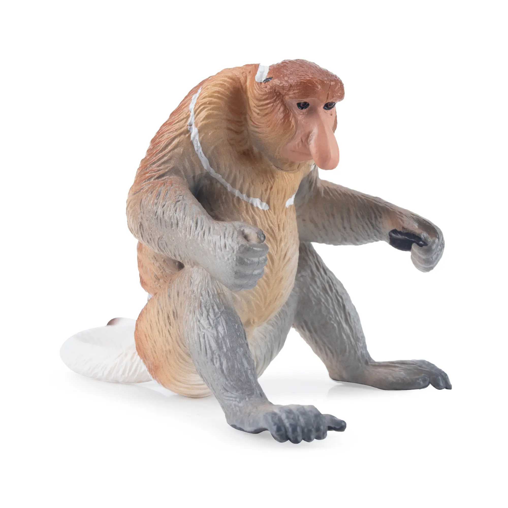 TOYMANY Hand-Painted Proboscis Monkey PVC Action Figures - Miniature Wild Primate Collector Set, Ages 3+, Montessori Early Education Sensory Play Toy, Ideal Gift for Enthusiasts