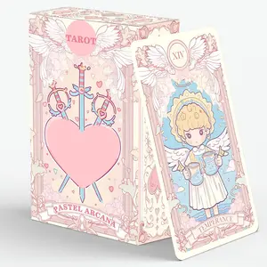 Han Yu Bowen Pastel Arcana Tarot Deck, 78 Pink Aesthetic Design Tarot Cards with Guidebook, Modern Witch Tarot for Beginners and Experienced Readers, Divination and Spiritual Growth Tool