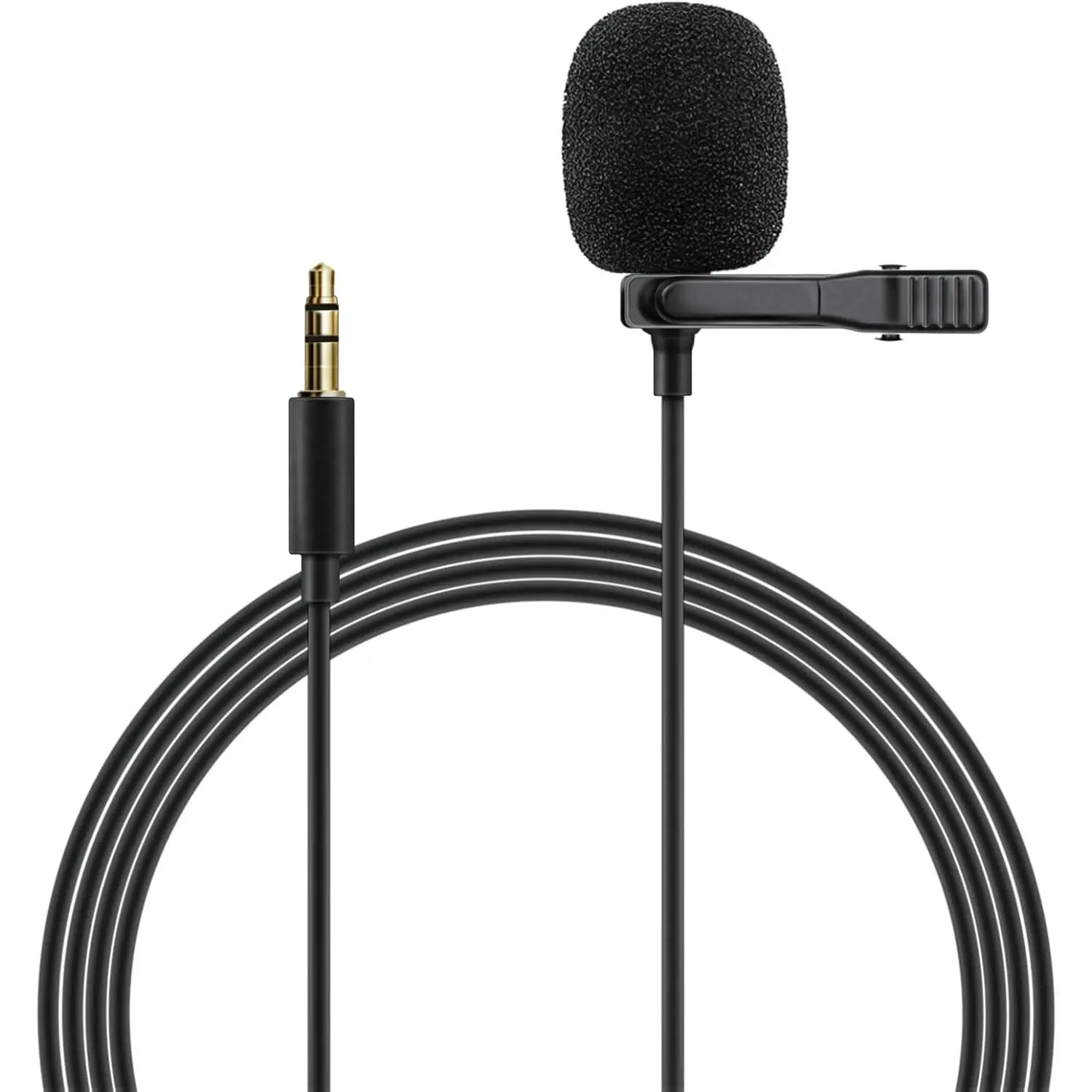 3.5mm Jack Wired Unidirectional Car Lavalier Microphone - 4.8ft Shielded Cable, Clip-On, Plug-and-Play, Noise Reduction, Auxiliary - Compatible with Vehicle Head Unit Radios, Smartphones - Auto Electronics Audio Accessory, Car Audio Accessory