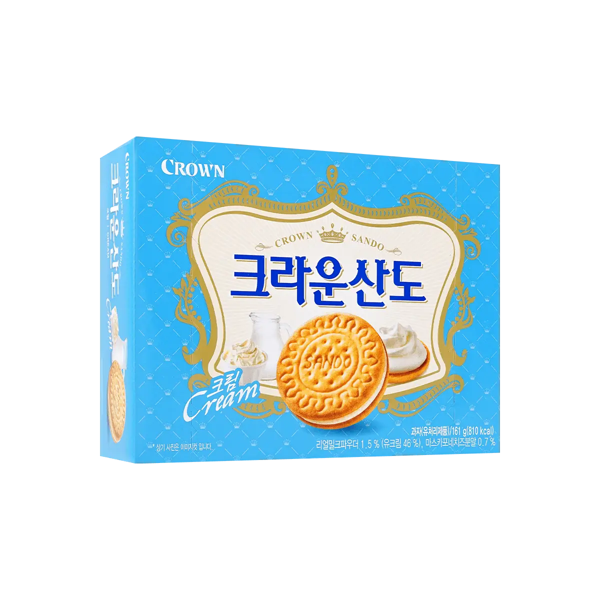 CROWN Korean Cream Filled Cookies - 2 Packs, 161g Each | Delicious Snack Treats