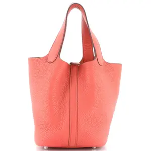 Pre-owned HERMÈS Leather Tote Bags REBAG Hermes Picotin Bag Clemence PM by Rebag