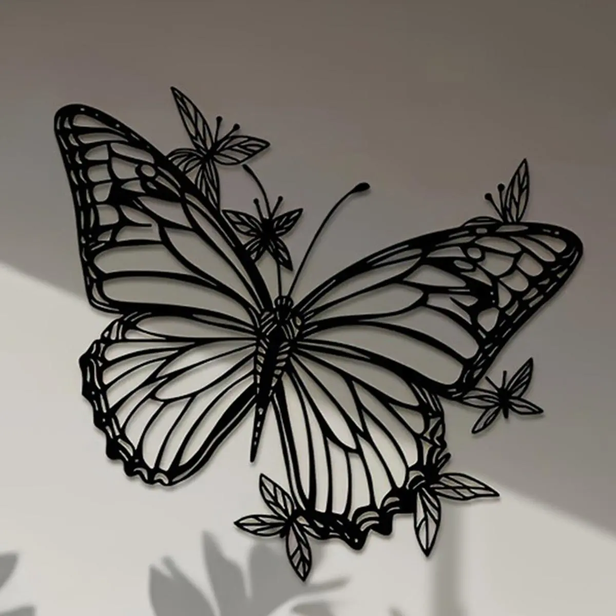 Butterfly Design Wall Art, Butterfly Pattern Design, 1 Count Metal Wall Decor, Wall Hanging Decor for Home Living Room Bedroom Office, Modern Home Decor, Home Decor, Hangable, Wall Art Decoration, Decoration Items