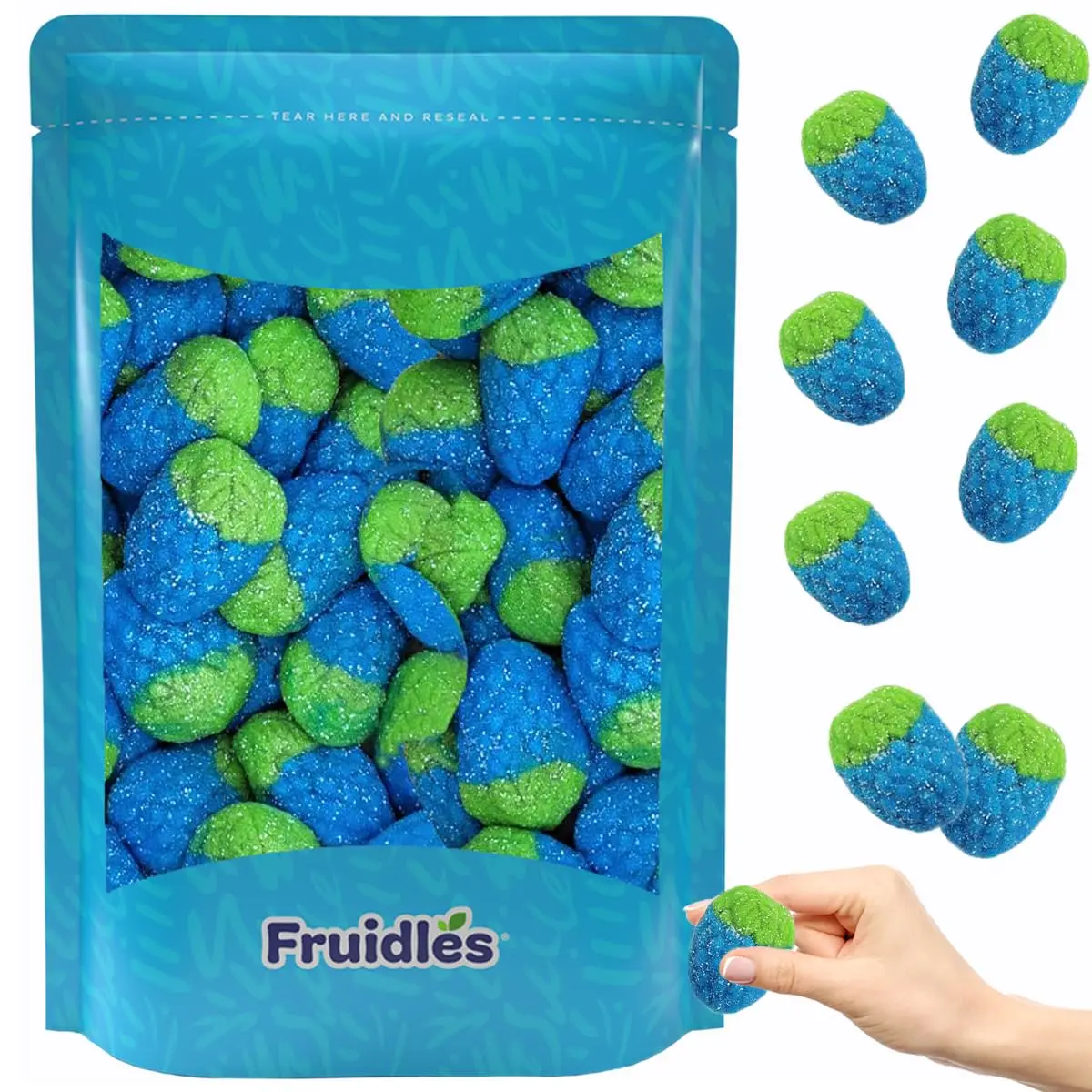 Fruidles Sour Wild Raspberry Gummy Candy, Soft Chewy Gummy Candy, Fat-Free (Half-Pound)