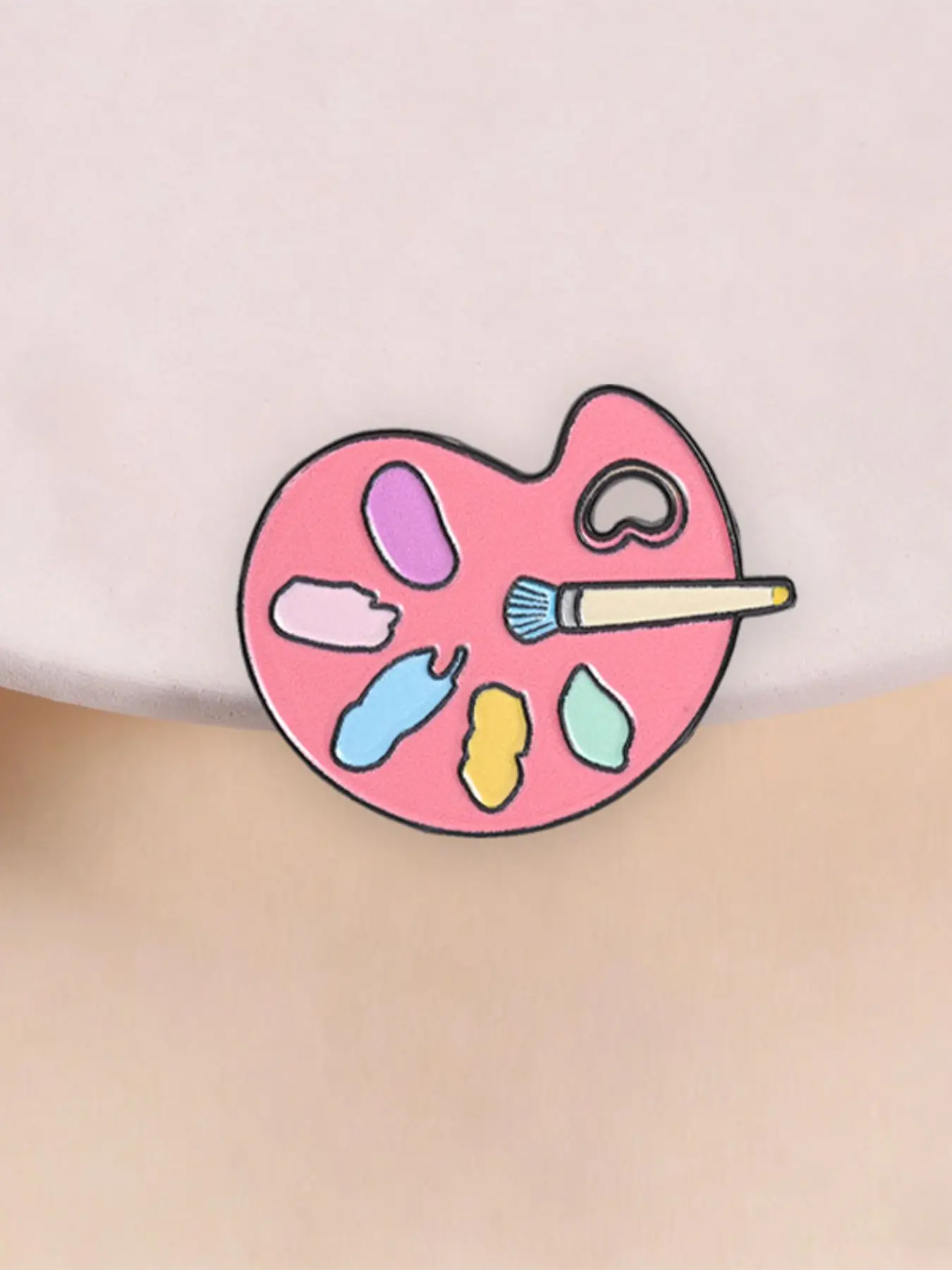 Pastel Artist Palette Enamel Pin, Cute Paintbrush Brooch, Unique Artistic Accessory, Perfect Gift for Artists & Crafters