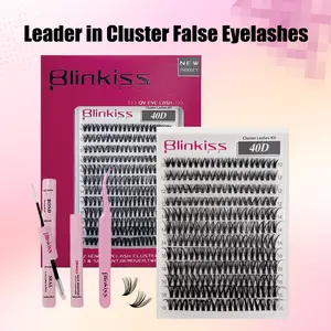 40D | Blinkiss Volume Lash Clusters Kit DIY Lash Extension Kit D Curvature Eyelash Extensio...
