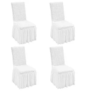 VEVOR 150 Pcs White Chair Covers, Polyester Spandex Chair Cover, Stretch Slipcovers for Wedding Party Dining Banquet Flat - Front Chair Covers, Fits Chair Measures up to 17.72x 18.11x 30.31 inchVEVOR Super Brand Day