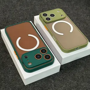 New Luxury Translucent Matte Magnetic Protective Phone Case Casing Compatible with iPhone 17 Pro Max Air 16 15 14 13 12 11 Pro Max Plus Men Women Lens Protection Magnetic Wireless Charging 17 ProMax Cases Soft Bumper Hard Shockproof Back Cover