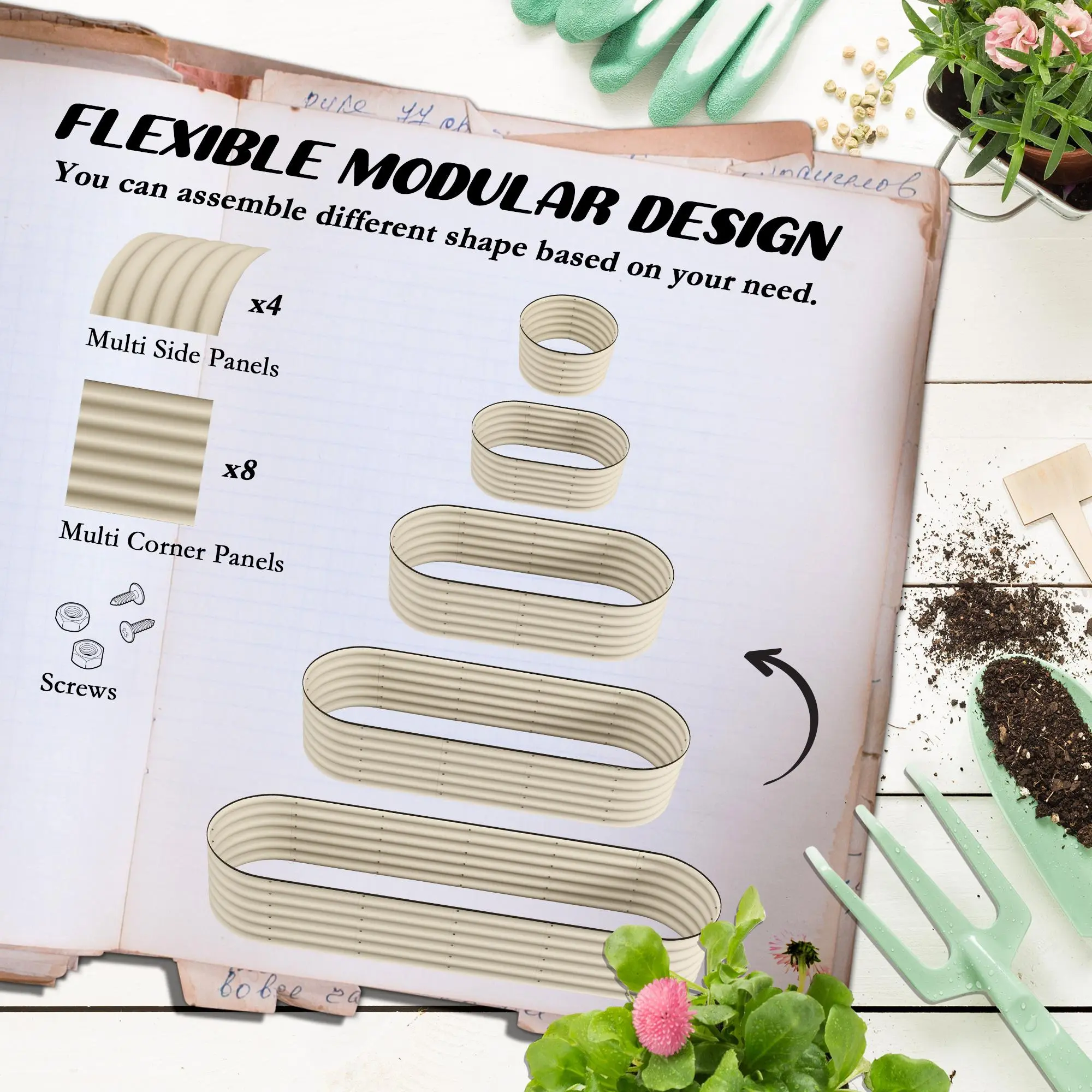 Outsunny 8' x 2' x 1.4' Galvanized Raised Garden Bed Kit with Safety Edging, Easy DIY Stock Tank for Growing Flowers, Herbs & Vegetables Outsunny 8' x 2' x 1.4' Galvanized Raised Garden Bed Kit with Safety Edging, Easy DIY Stock Tank for Growing Flowers, Herbs & Vegetables