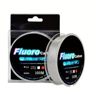100m Fluorocarbon Fishing Lure Line 4.13-34.32LB Carbon Fiber Leader Fly Fishing Line Super Soft Line Pesca
